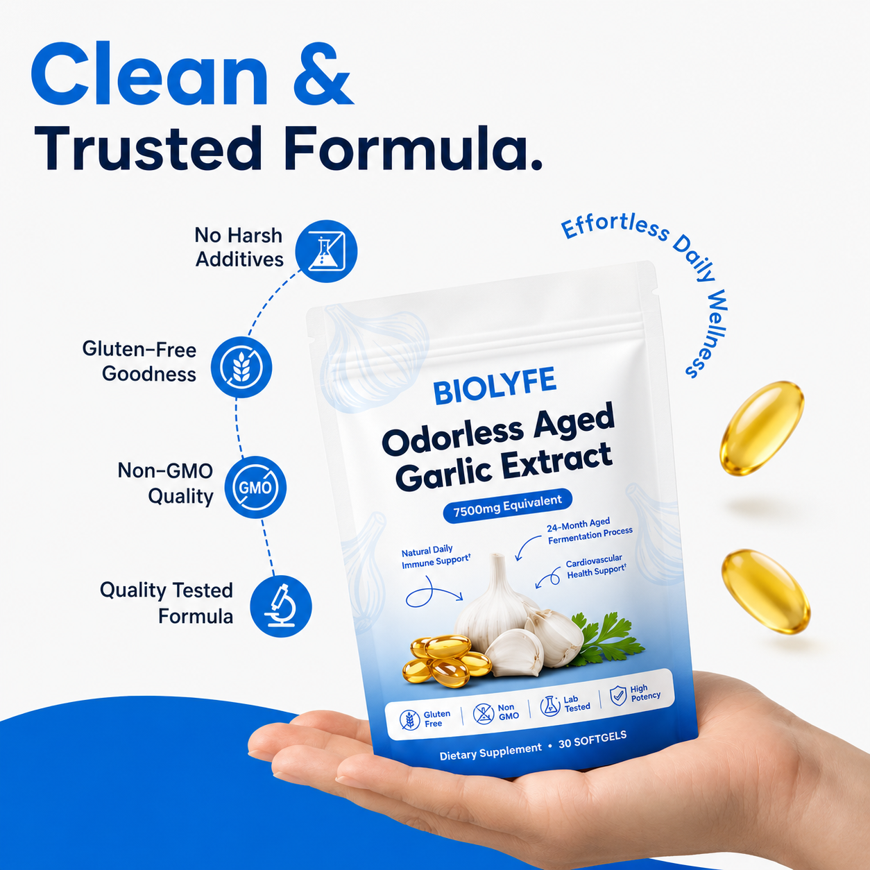 Aged Garlic Extract - 7500mg Odorless Softgels